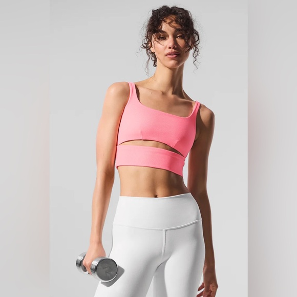 SOLD - ALO Yoga Slit Bra - Bubblegum Pink - Size Small - Picture 5 of 6